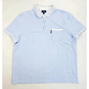 Faconnable Size 2XL Men's Powder Blue Pocket Logo Tag Short Sleeve Polo Shirt